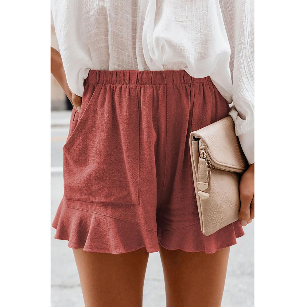 Autumn Summer Solid Color Shorts Women's Loose High Waist Wide Leg Elegant Female Trousers