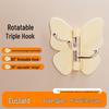Rotatable Butterfly Wall Hook: Punch-Free, Adhesive, Dual-Use for Storage & Decoration, Multi-Scenario Three-Hook Hanger