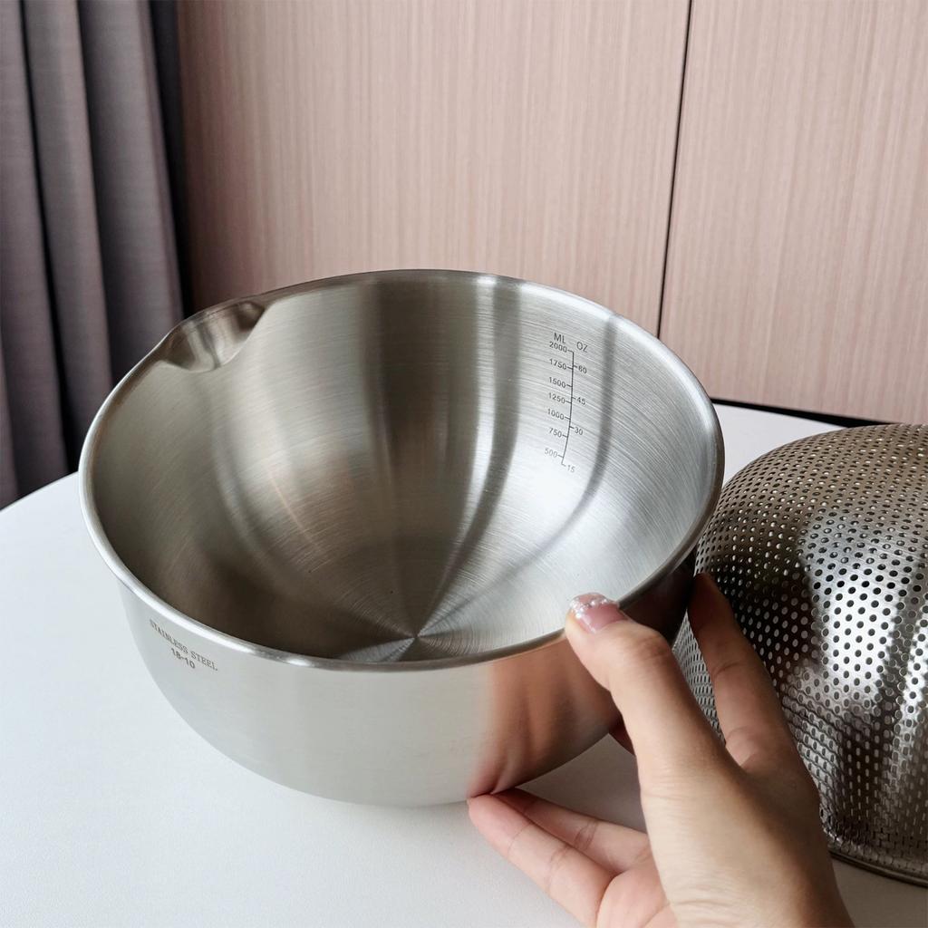 304 Stainless Steel Drainer Basket, Multi-Function Kitchen Tools for Vegetables, Fruits and Rice