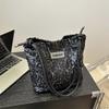 Funkelnde Pailletten Koreanischer Stil Schultertasche für Damen, Modische Trendige Achseltasche, Schicke Tragetasche für den Täglichen Ausflug