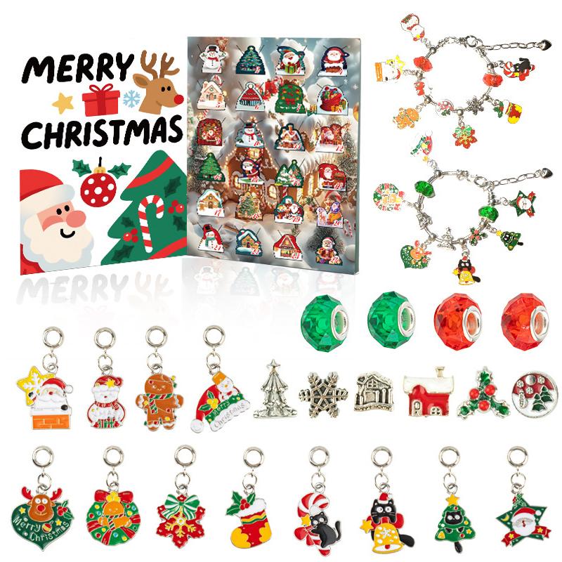 Weihnachts Kristall Armband Adventskalender Geschenk Verlorener Schmetterling Gold Silber 24 Tage Countdown 2025 Kinder Überraschungsbox Stimmungs-Requisiten