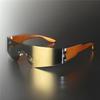 Flat Top Shield Fashion Punk Sunglasses Women Y2K Sun Glasses Men Mirror One Piece Eyewear 2000S 90S Goggles