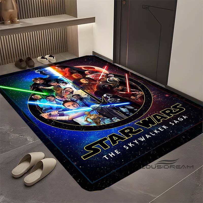 Star Wars Cartoon Rug, Suitable for Living Room, Retro Galaxy Space Starship Pattern, Large Non-slip Doormat, Bathroom Mat, Home