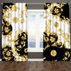 Set Of 2 Elegant Luxe Baroque Floral Door Curtains Black Gold Polyester Design Perfect Bedroom Living Room Office Decor Curtain For Great