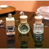 1PCS Mini Empty Glass Essential Oil Diffuser Bottle With Wooden Cap Car Hanging Perfume Bottle For Auto Aromatherapy Decoration