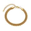 18K Gold Plated Stainless Steel Braided Bracelet Unisex Lightweight Luxury Style for Business and Casual Occasions