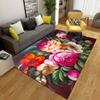 Klassischer Teppich mit Blumendruck Großer Teppich Wohnzimmer Schlafzimmer Rutschfest Floral 3D-Muster Bodenteppich Nachttisch Sofa Heimdekoration