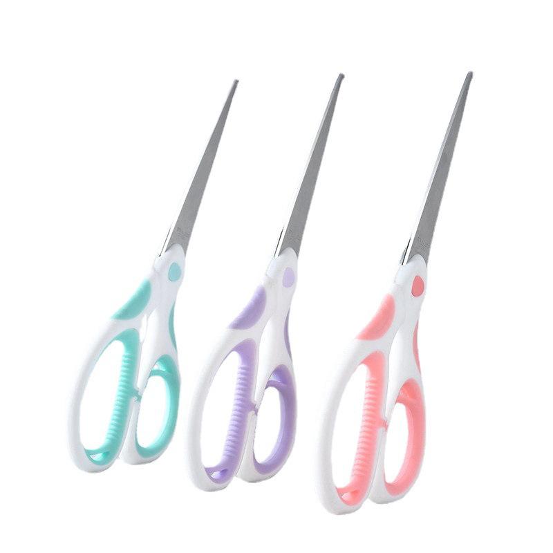Macaron Color Two-Tone Student Stationery Scissors - Air Cushion, Labor-Saving, Manual Use