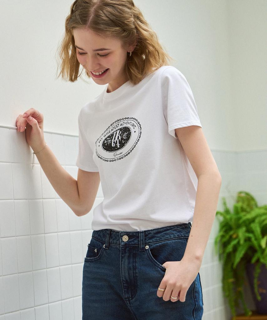 Deuloupisumeon Crack Circle Crest Supima Short Sleeve T-Shirt [Black]