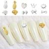 50Pcs DIY Nail Art Decoration 3D Heart Crown Bow Skull Pineapple Alloy Charms Retro Nail Art Necklace Jewelry Accessories Manicure Supplies