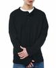 SIGNATURE Waffle Henley Neck T-Shirt [Black]