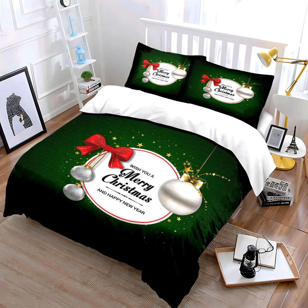 Merry Christmas Decor Set Bedding Duvet Cover Set Duvet Cover Pillowcases (1*Duvet Cover 2*Pillowcases, without duvet insert)