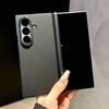Leather Matte Solid Color Case for Samsung Galaxy Z Fold 7 6  4 fold7 ZFold Plating Business Hinge Shockproof Back Cover