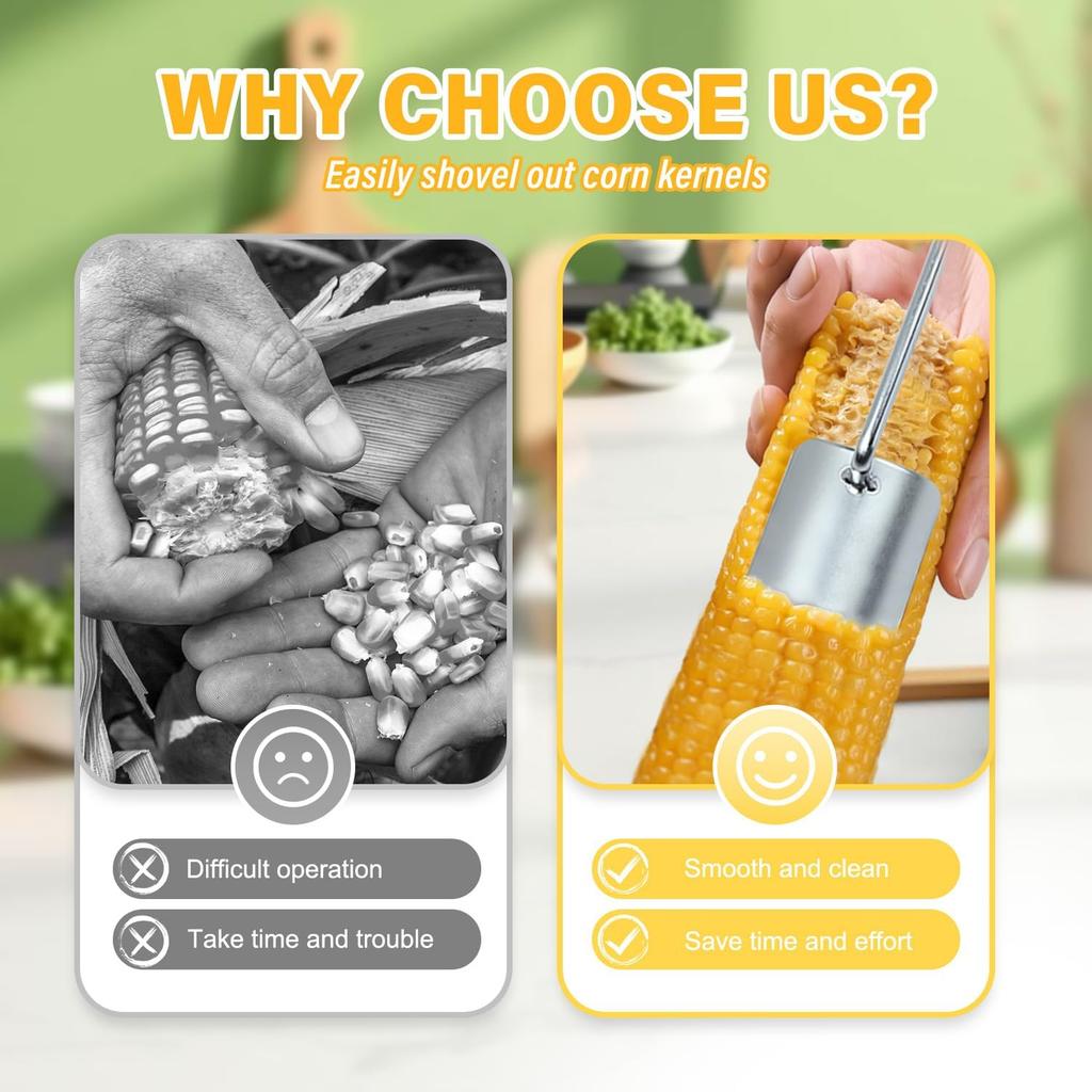 2025 New Corn Peeler for Corn On The Cob, Corn Cob Stripper, Easy To Use Stainless Steel Corn Cob Peeler Cob Thresher Peeler for Quick Corn Kernel