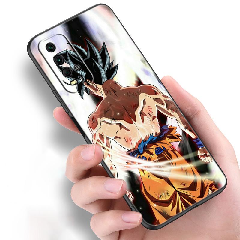 Coque de téléphone en silicone Anime Son Goku Ultra Instinct Pour Xiaomi Redmi Note 10 10T 10S 9S 8T 9 8 7 Pro Max 9A 9C 9T Noir Coque Souple