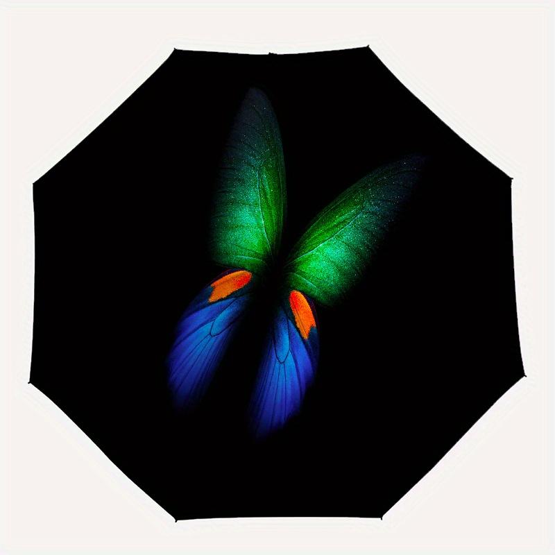 Colorful Butterfly Wings Phone Wallpaper BackgroundUmbrella, Cute Umbrella with Cute Design, Portable 3-Fold Compact Umbrella for Men & Women, Valenti
