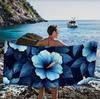 Blue Hibiscus Flower Beach Towel, Microfiber Large Sand Free Quick Dry, Soft Absorbent, for Summer Pool & Beach Beach Towel