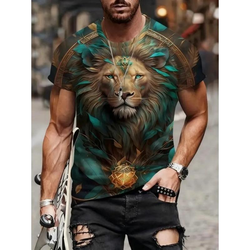 Men's 3D Printed T-Shirt Short Sleeve O-Neck Pullover Casual Top