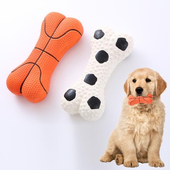Interactief Piepend Hondenspeelgoed Botvorm Latex Huisdier Speelgoed Tandenpoetsen Schuren Hond Kiezen Kauwspeelgoed voor Katten Honden Verminder Angst Verveling