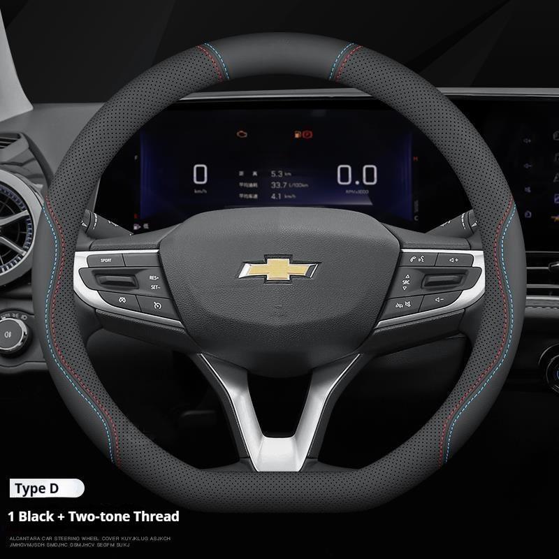 Leather Car Steering Wheel Cover for Chevrolet Aveo Cruze Spark Orlando Prisma Sail Tracker Silverado Camaro Equinox Accessories