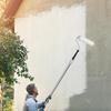 Telescopic Stainless Steel Paint Roller Set Wall Painting Tool with 3 Brush Heads for Furniture Wall Projects Enduring