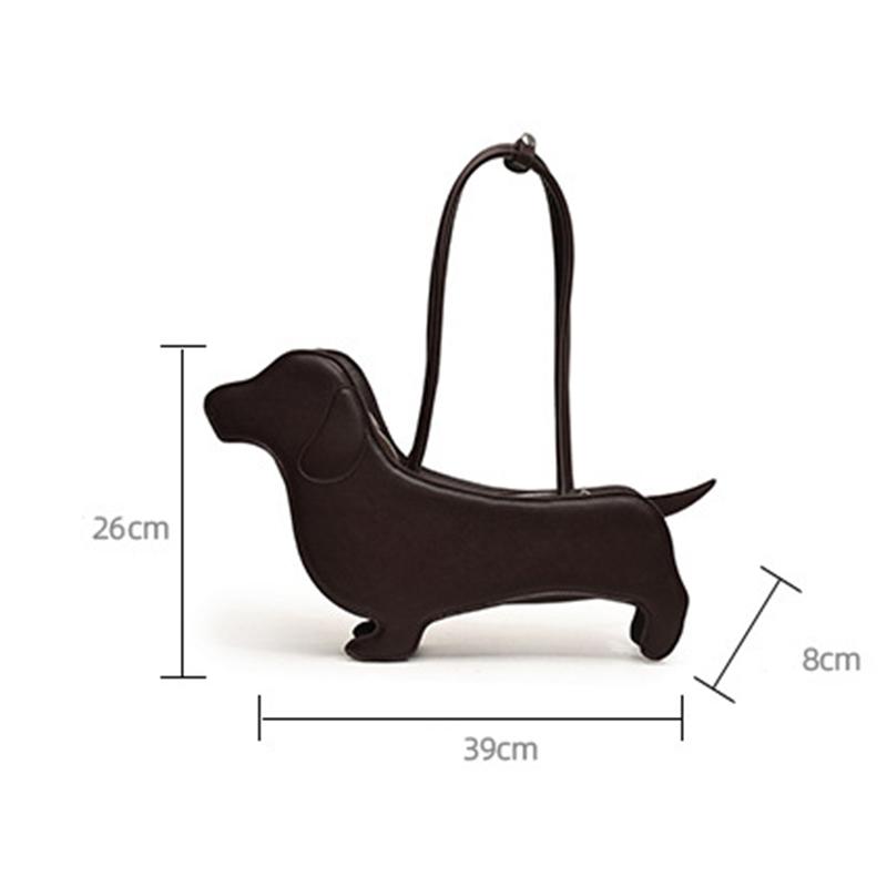 Driedimensionale Teckel Schoudertas PU Leer Retro Handtas Design Okseltas Voor Vrouwen Trend Pendeltas KTY