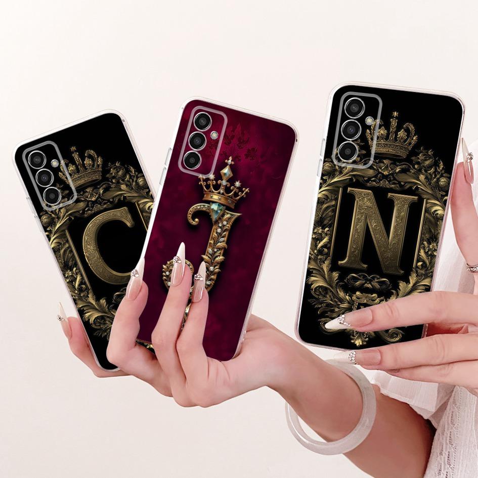 For Samsung Galaxy M13 Case SM-M135F Cover Cute Letter Crown Soft Slim Capa Silicone Back Cover For Samsung M23 M33 M53 5G Funda