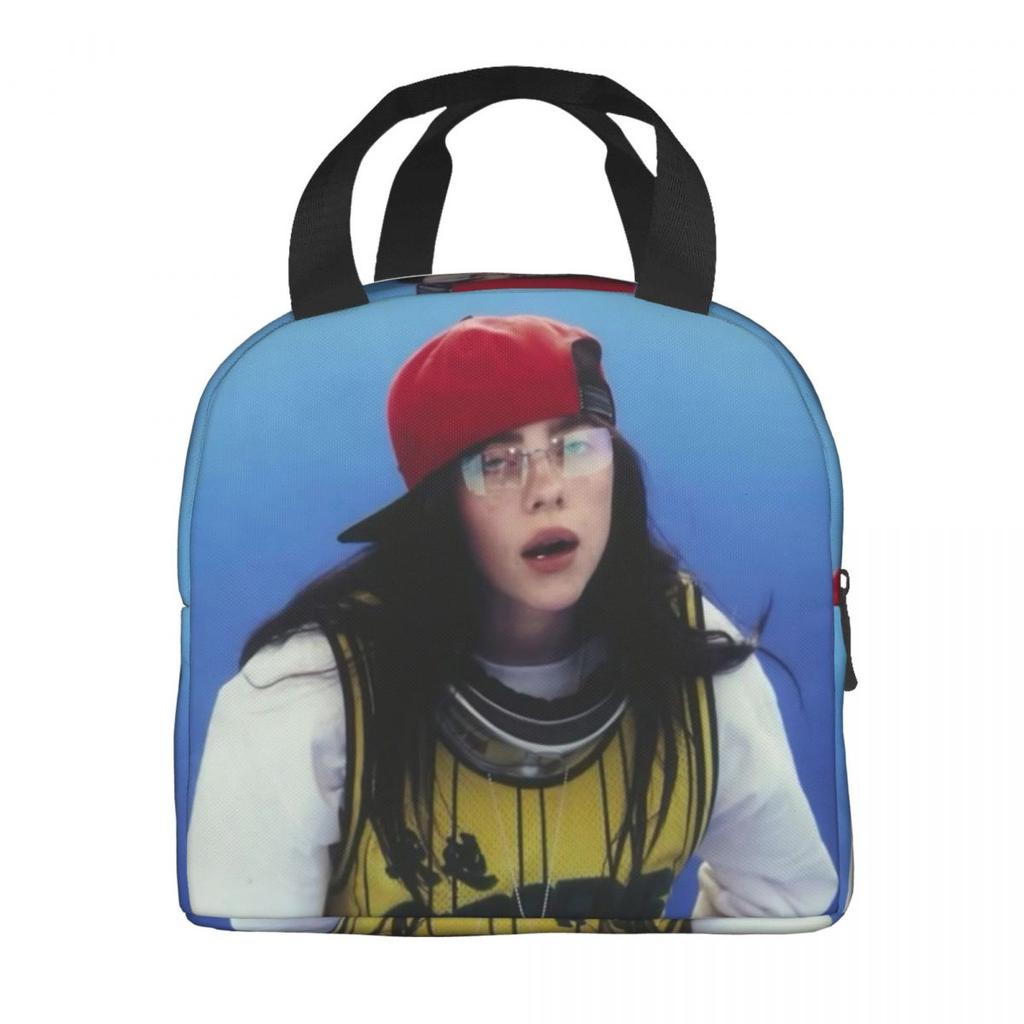 B-Billie-Girl E-eilish Amerikanische Sängerin Isolierte Lunchtasche Lebensmitteltasche Tragbarer Thermokühler Lunchboxen Für Reisen