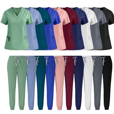 Unisex Quick-Dry Stretch Scrub Suit - Short Sleeve for Medical Professionals
