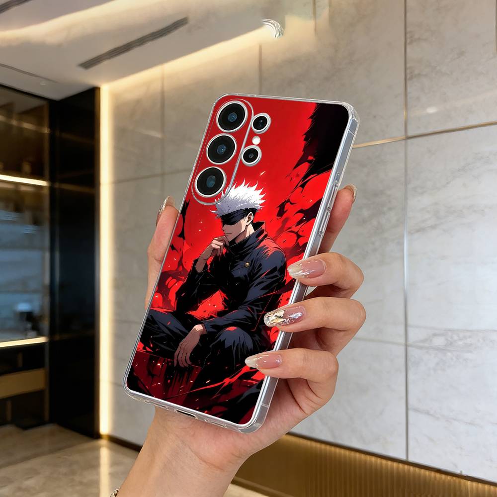 Favorite Anime Characters-S-Satoru G-Gojo Clear Soft Silicone Phone Case forSamsung S25, S24, S21, S22, S23, S30, Ultra, Plus