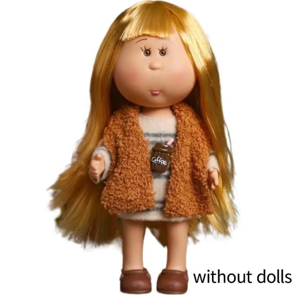 24cm Mini Potato Doll 5 Movable Joints DIY Vinyl Cute Dolls Toys Curly Hair 14cm Bean Eye Vinyl Doll Dark Skin Dress Up Doll Toy