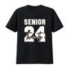 Senior 2024 Class of Back To School Graduation T Shirt Vintage Washed Unisex Stylish Homme Designer Clothes Stretched Slightly