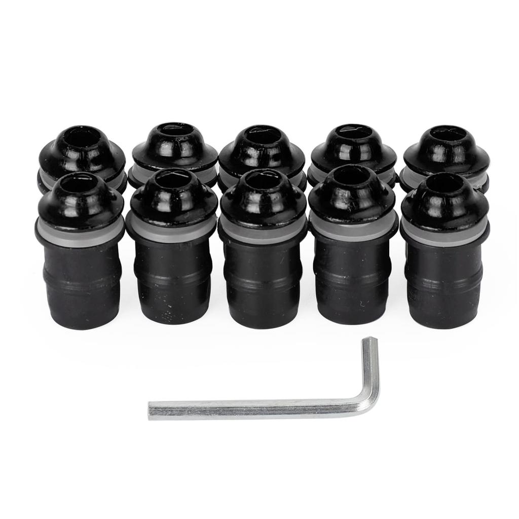 Bruce & Shark Motorcykel 10 stk. M5x16mm Skruebolt Vaskersæt Forrude Skjold Alu (Sort)