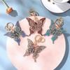 European & American Style Butterfly Keychain Pendant with Color Diamond Inlay