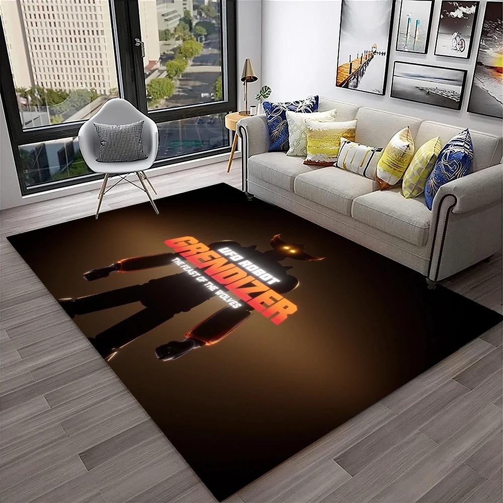 3D Cartoon UFO Roboter Grendizer Anime Teppich Teppich für Zuhause Wohnzimmer Schlafzimmer Sofa Fußmatte Dekor, Kinder Bereich Teppich rutschfeste Bodenmatte