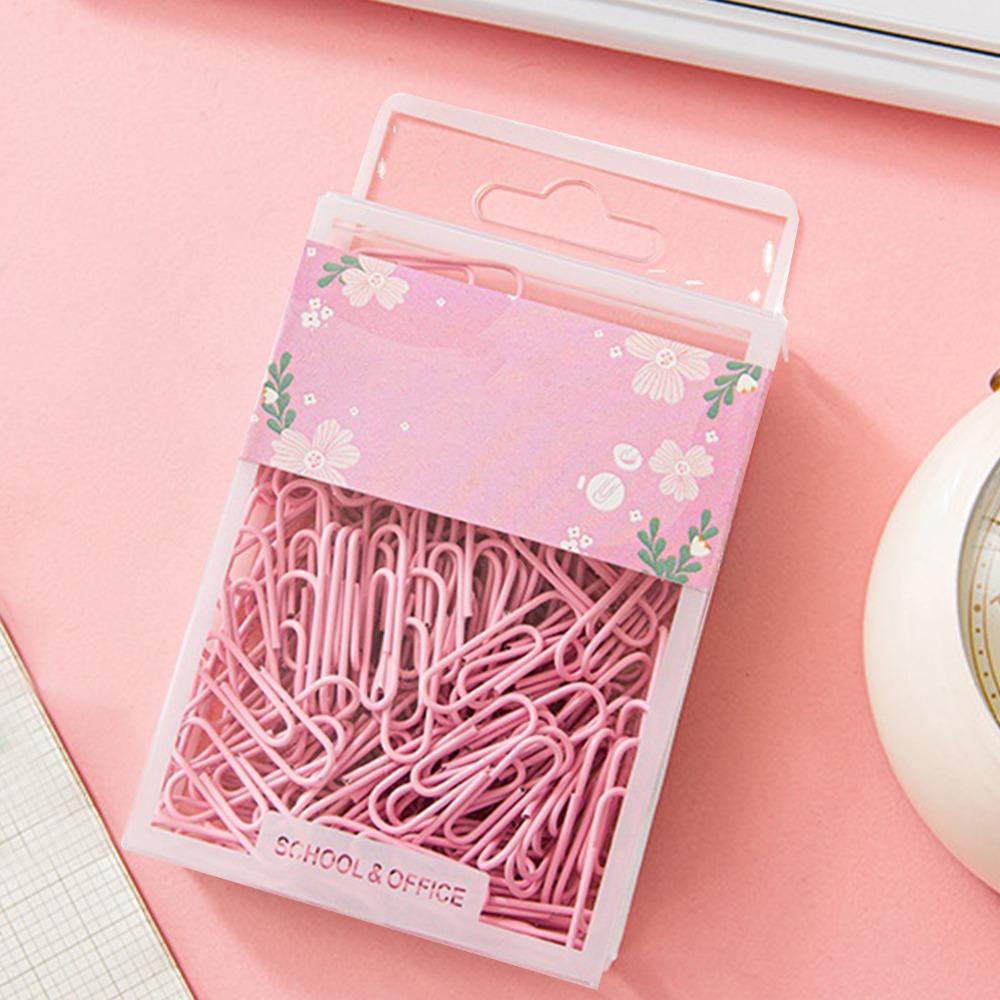 70 Pcs 50mm Length Paper Clips Pink/ Purple/ Green Vibrant Color Portable Paper Clips Reusable Rustproof Office Paper Clips