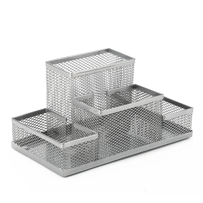 Metal Organizer Mesh Desk Organizer Table 3 Cell Jewelry Storage Box Drawer Pencil Pen Holder for Neatening Tools