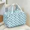 Polka Dot Handheld Makeup Bag Multifunctional Waterproof Pu Cosmetic Bag Large Capacity Three Layer Partition Toiletry Bag