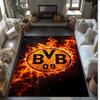 Borussia Dortmund Theme Rug Soft Crystal Velvet Area Rug Non-Slip Floor Carpet for Living Room Bedroom Nursery