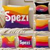 Housse de coussin logo P-Paulaner Spezi Peluche courte soyeuse Housse de coussin imprimée recto-verso pour canapé Toutes saisons Décoration d'intérieur Cadeau