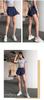 RAKUKOU Short met Sportshort voor Yoga Maat Dames Ingebouwde Zakken, Hardlopen, Zomer, Zacht, Ademend, Rekbaar, Vochtafvoerend, Sneldrogend,