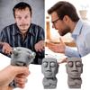 Stone Man Releases Stress Toy Slowly Rebounds Soft Moai Statue Squeeze Eyes Interested Expression Relaxes Stress Children'S Gift