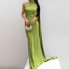 Style Women's Summer New Long Skirt Temperament Streamer Neck Celebrity Style Dress
