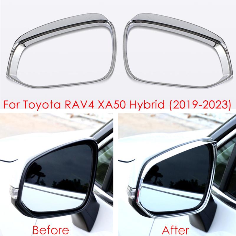 For Toyota RAV4 RAV 4 XA50 Hybrid Car Rearview Mirror Eyebrow Rainproof Rain Trims Cover Accessories