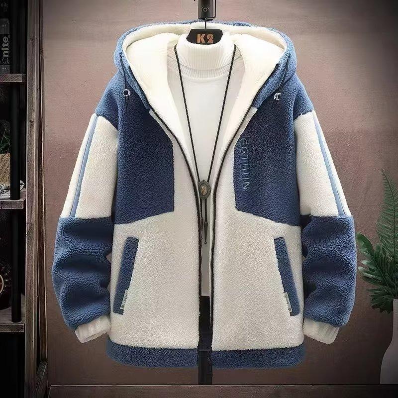 Winter Men's Fashionable Loose Lambskin Cotton Jacket