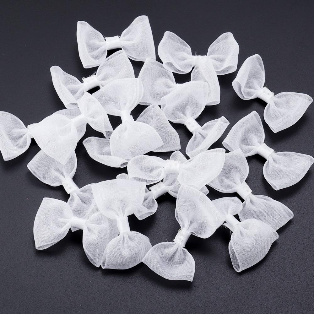 20PCS 2.5*5cm Size Colored Ribbon Bows Colored Small Size Gauze Ribbon Bows Gauze Ribbon Handwork DIY Sewing Craft Bow