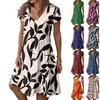 Women's Fashion Summer Casual Short Sleeve Floral Print Dresses