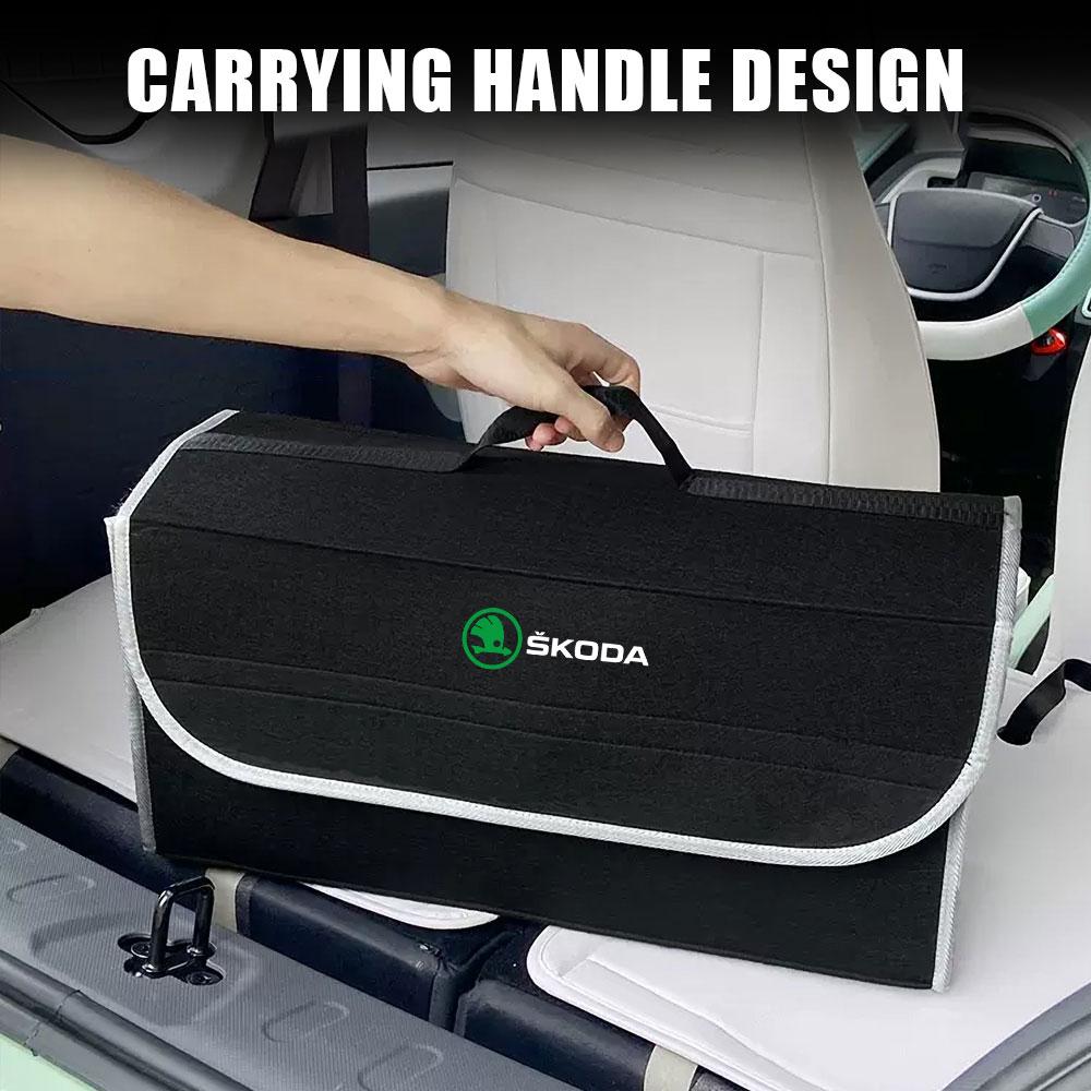 For Skoda Scala Car Trunk Storage Box Tool Case Organiser Bag Accessories For Skoda S Fabia Rapid Superb Octavia A5 A7 2 Kodiaq Scala VRS VII