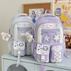 Schoolbag New Schoolbag Female Japanese Ins Cute Dopamine Contrasting Color College Style Primary and Secondary School Students Multi-compartment 