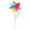 18 cm Holz Handheld Kunststoff Windmühle Dot Gestreiften Bunte Holz Pole Windmühle Garten Hof Party Ornament Outdoor Kinder Spielzeug